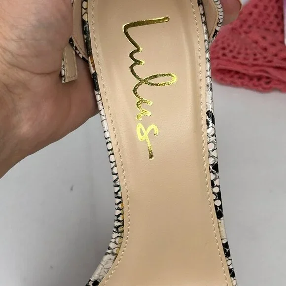 Lulus Elsi Beige Snake Strap Heels NW/OT or box Size 8 1/2 - Picture 9 of 14